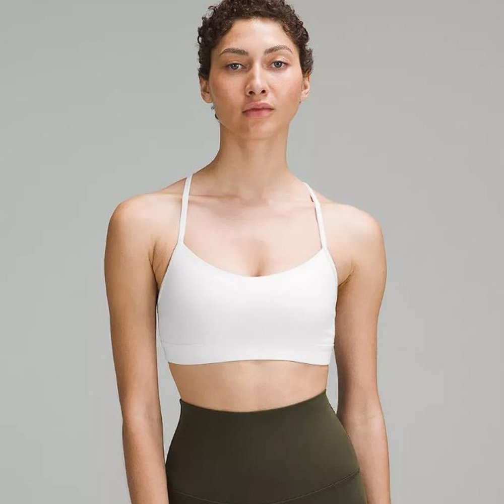 LULULEMON Women's Flow Y Bra Nulu Size 6 in White